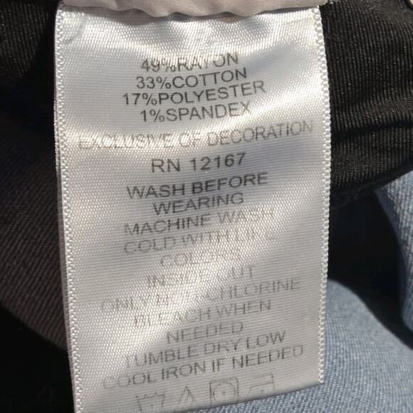 Laurie Felt Silky Curve Bootcut Cropped Med Wash Denim Logo Button Front LARGE - Picture 11 of 14